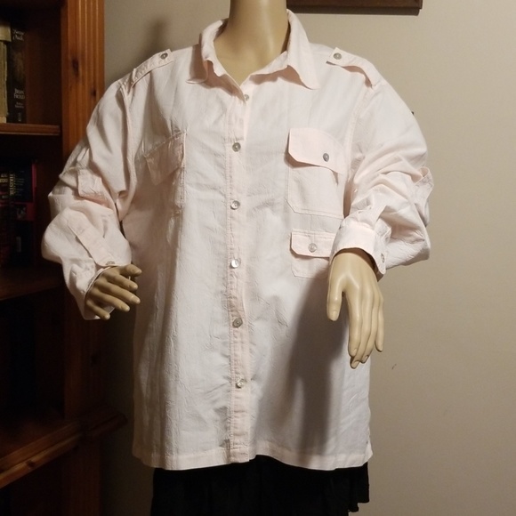Chico's Tops - Chico's Size 3 (18) Pale Pink Long Sleeve Blouse